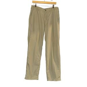 REI Mens Nylon Hiking Pants 32x32 Beige Tan Outdoor Trekking Camping Zip Pockets